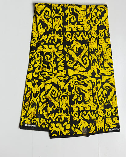 African Print Fabric, Ankara - Yellow Fabric