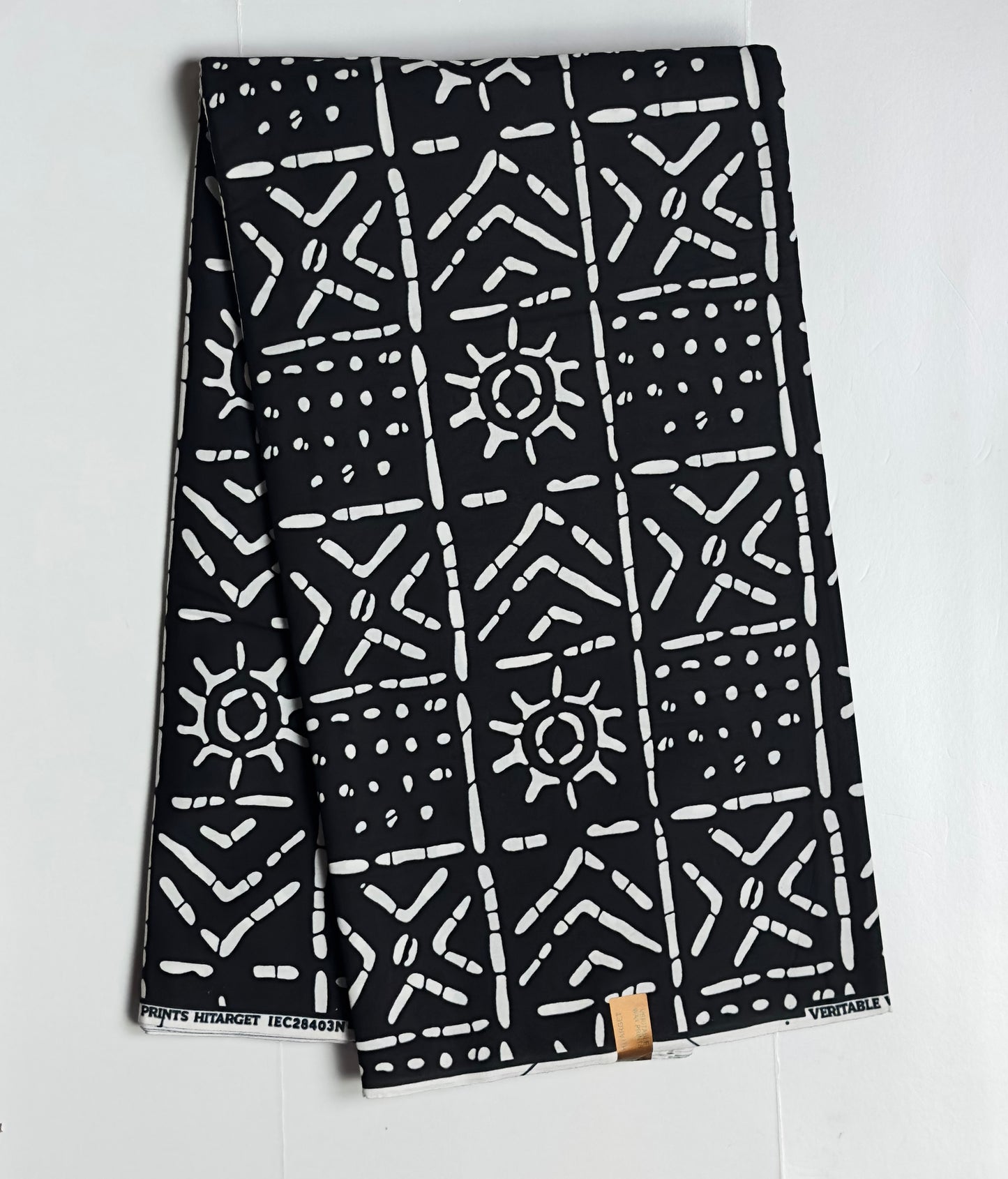 African Print Fabric, Ankara -Black, White Fabric