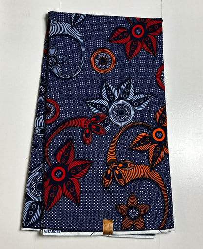 African Print Fabric, Ankara - Blue Fabric