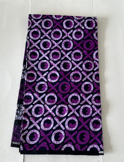 African Print Fabric, Ankara - Purple Fabric