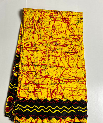African Print Fabric, Ankara - Yellow Fabric
