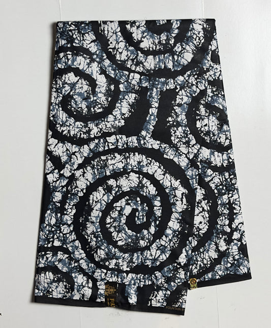 African Print Fabric, Ankara - Monochrome Fabric