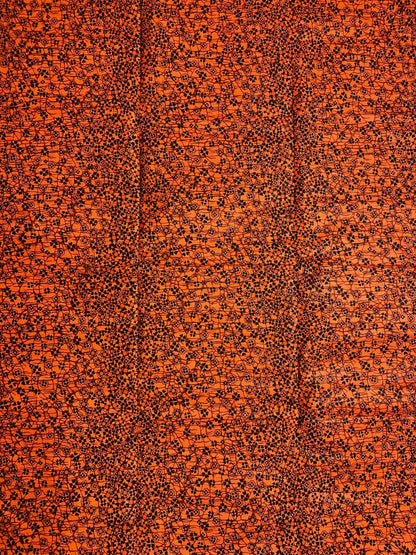African Print Fabric, Ankara - Orange Fabric