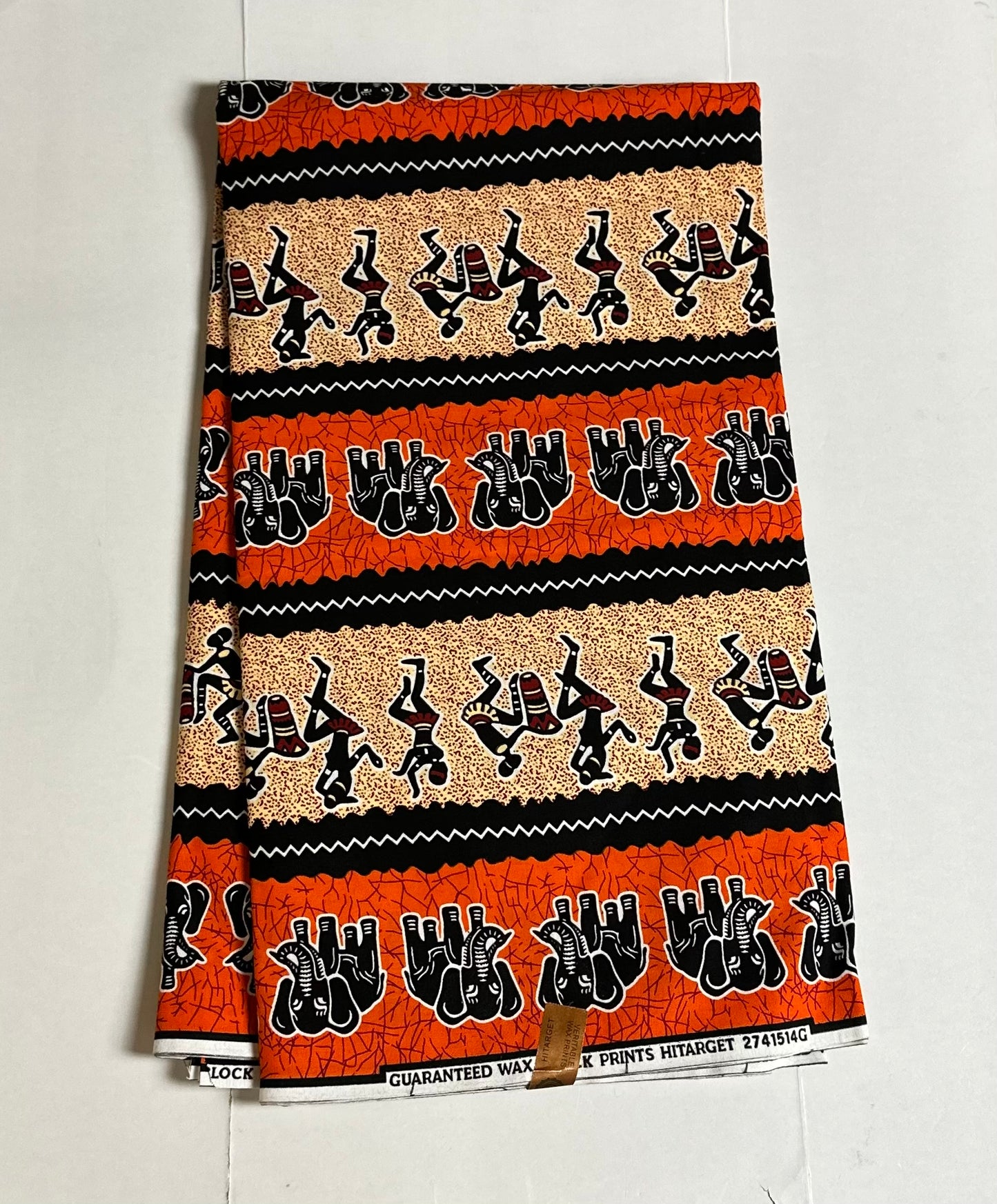 African Print Fabric, -Orange Ankara Fabric