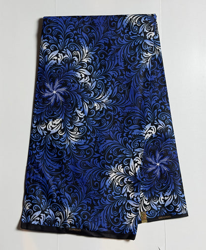 African Print Fabric, Ankara - Blue Fabric