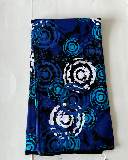 African Print Fabric, Ankara - Blue Fabric