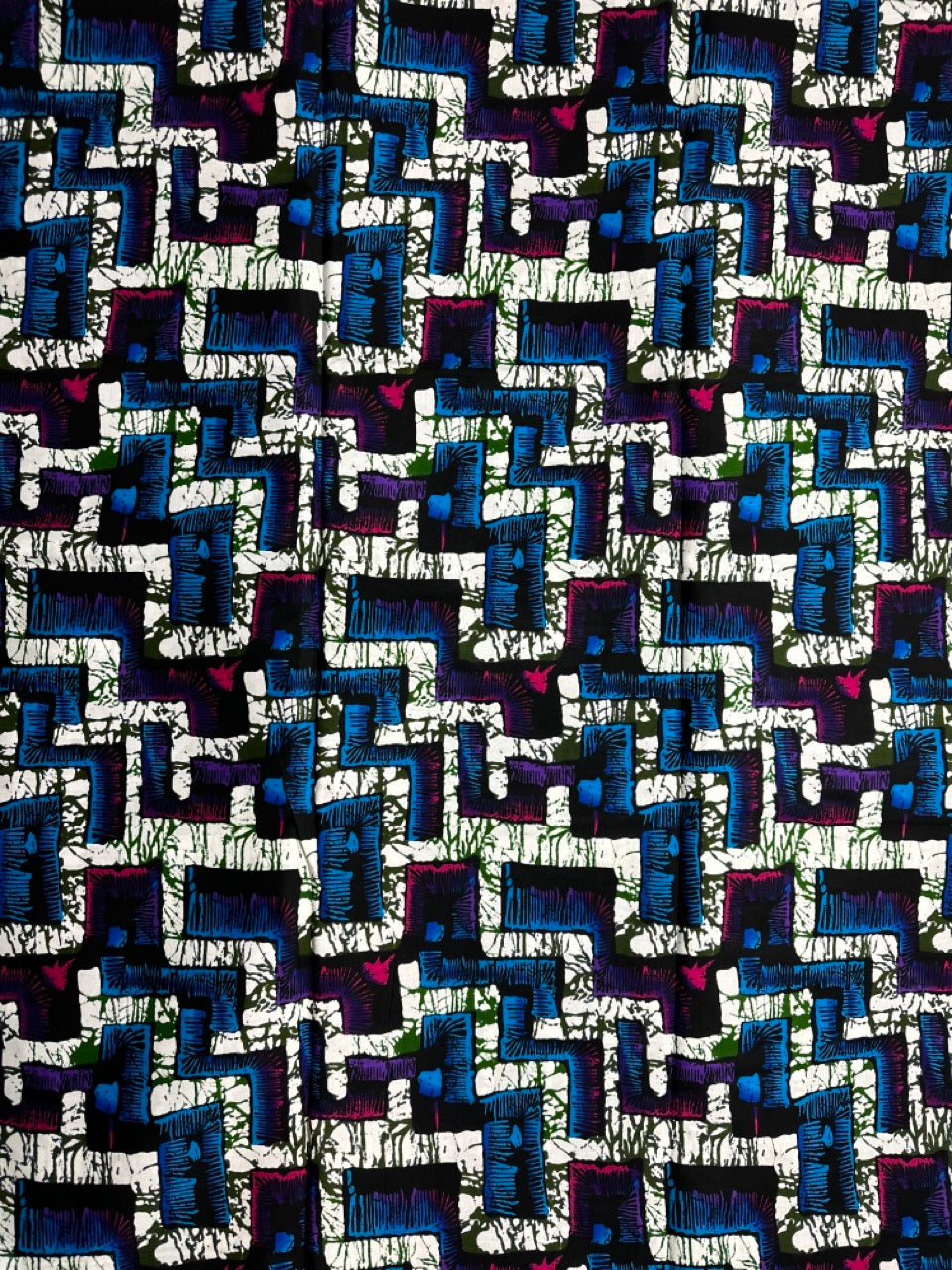 African Print Fabric, Ankara -Blue, Purple, Pink Fabric