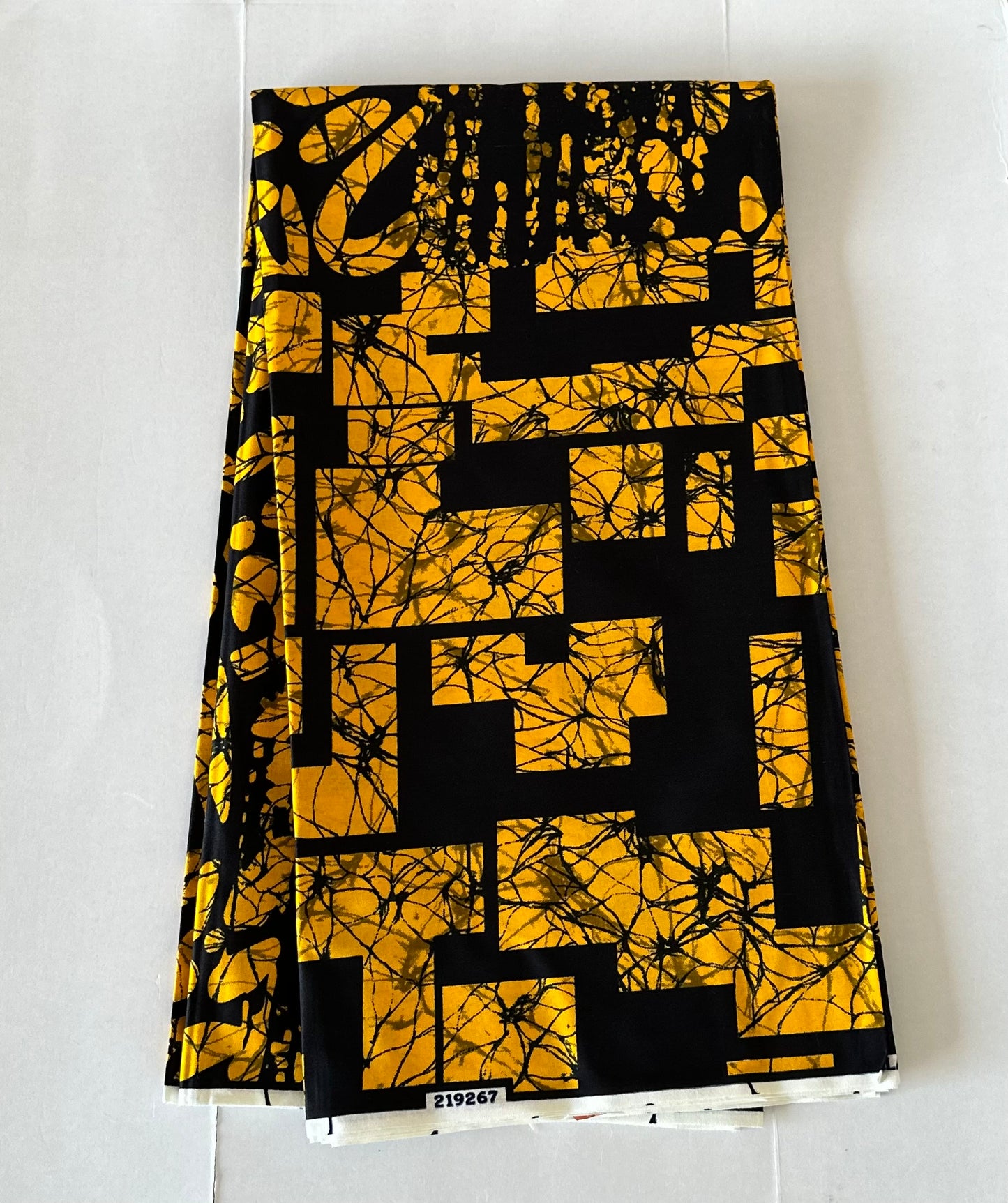African Print Fabric, Ankara - Yellow Fabric