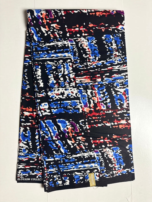African Print Fabric, Ankara - Blue Fabric