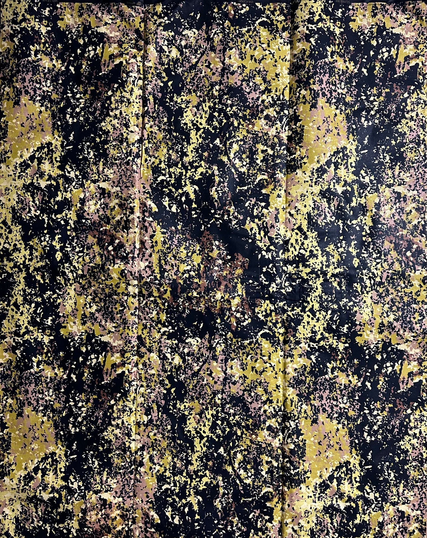 African Print Fabric, Ankara - Black, Beige, Olive Green Fabric