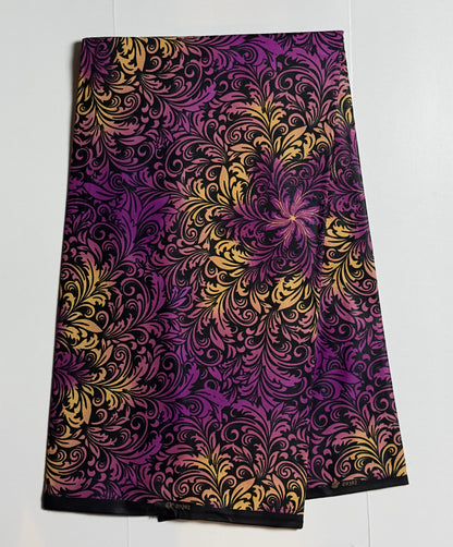 African Print Fabric, Ankara - Purple Fabric