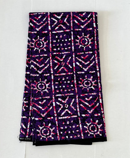 African Print Fabric, Ankara - Purple Fabric