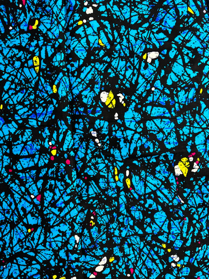 African Print Fabric, Ankara - Blue Fabric