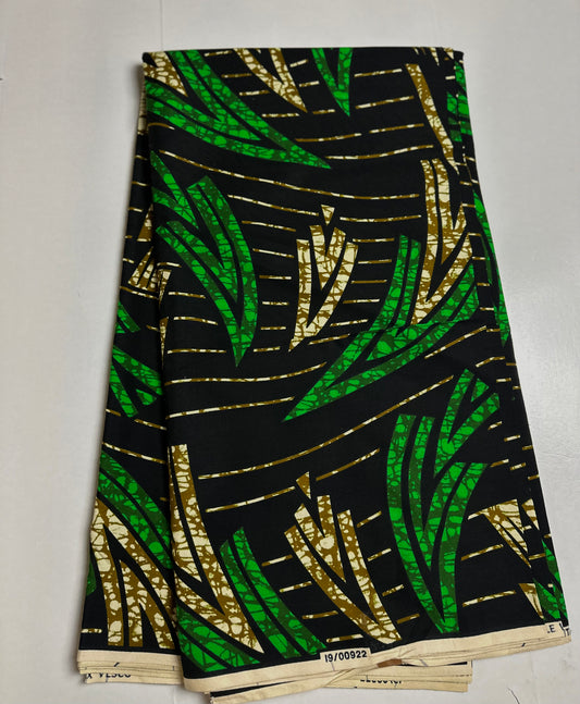 African Print Fabric, Ankara - Green Fabric