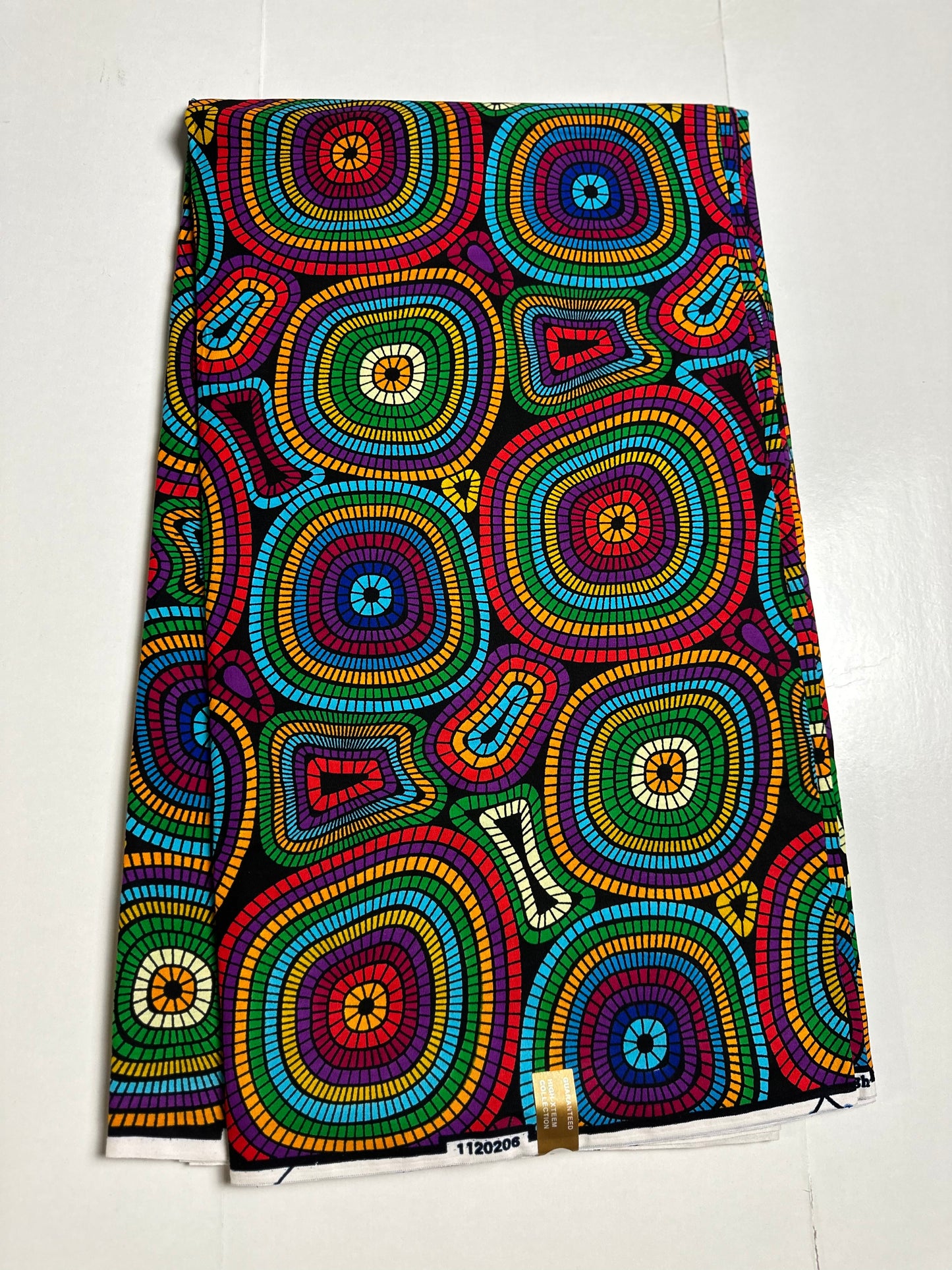 African Print Fabric, Ankara - Blue, Yellow, Pink Fabric