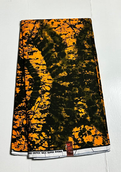 African Print Fabric, Ankara - Yellow Fabric