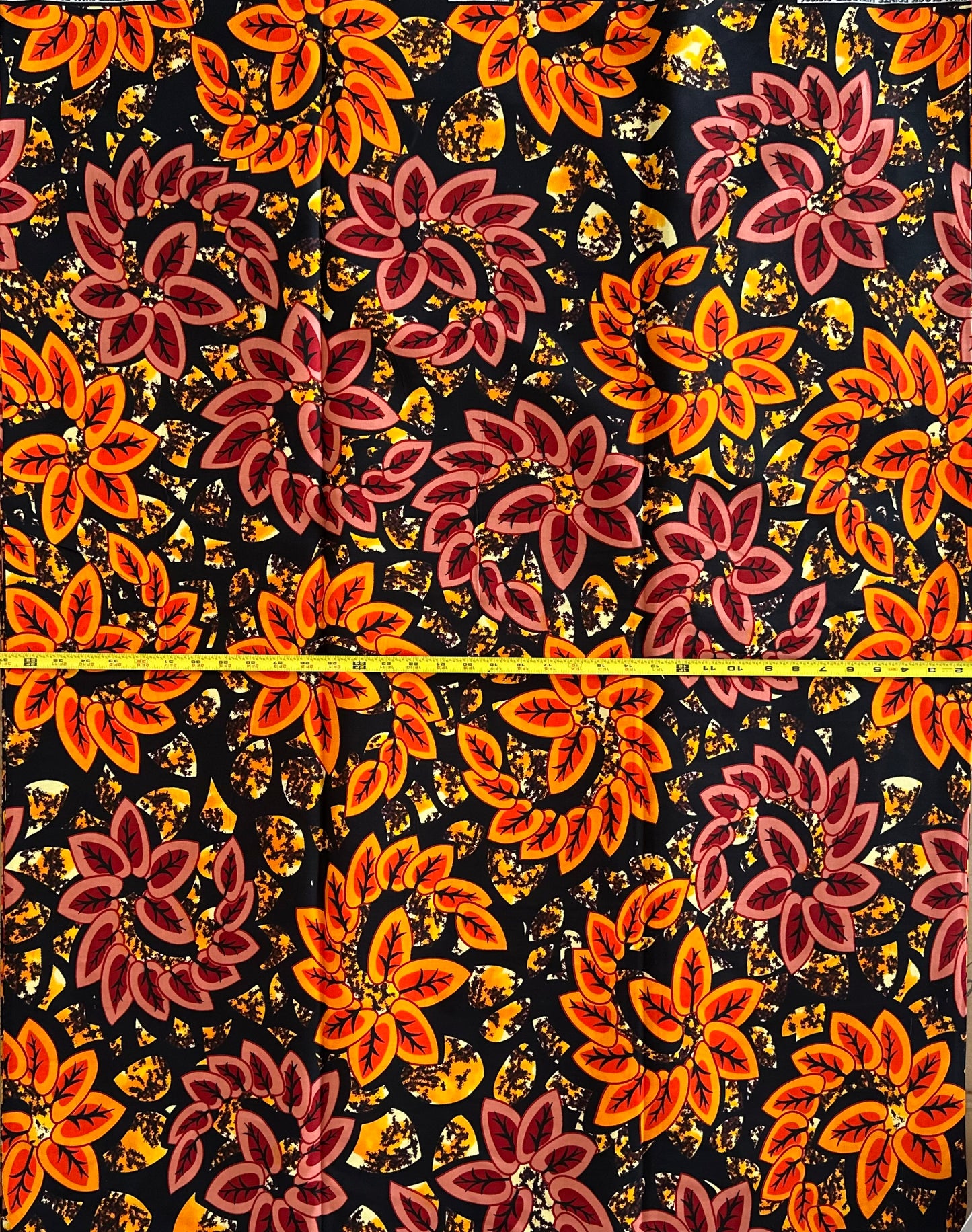 African Print Fabric, Ankara - Orange Fabric