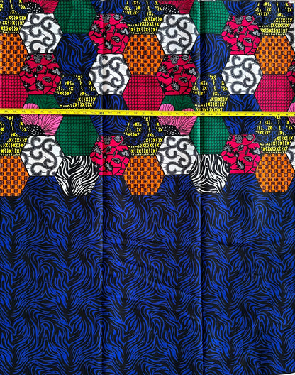 African Print Fabric, Ankara - Blue Fabric