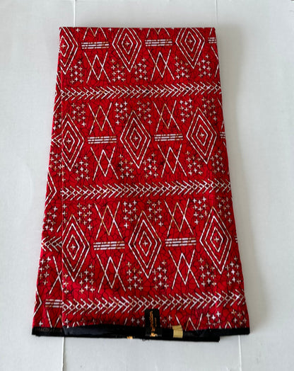 African Print Fabric, Ankara - Red Fabric