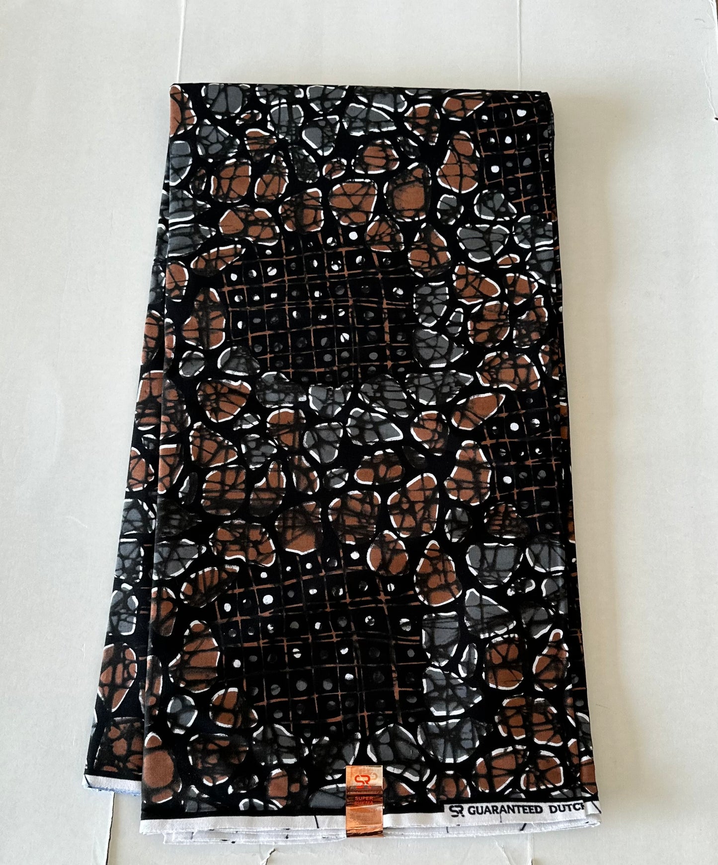 African Print Fabric, Ankara - Brown Fabric