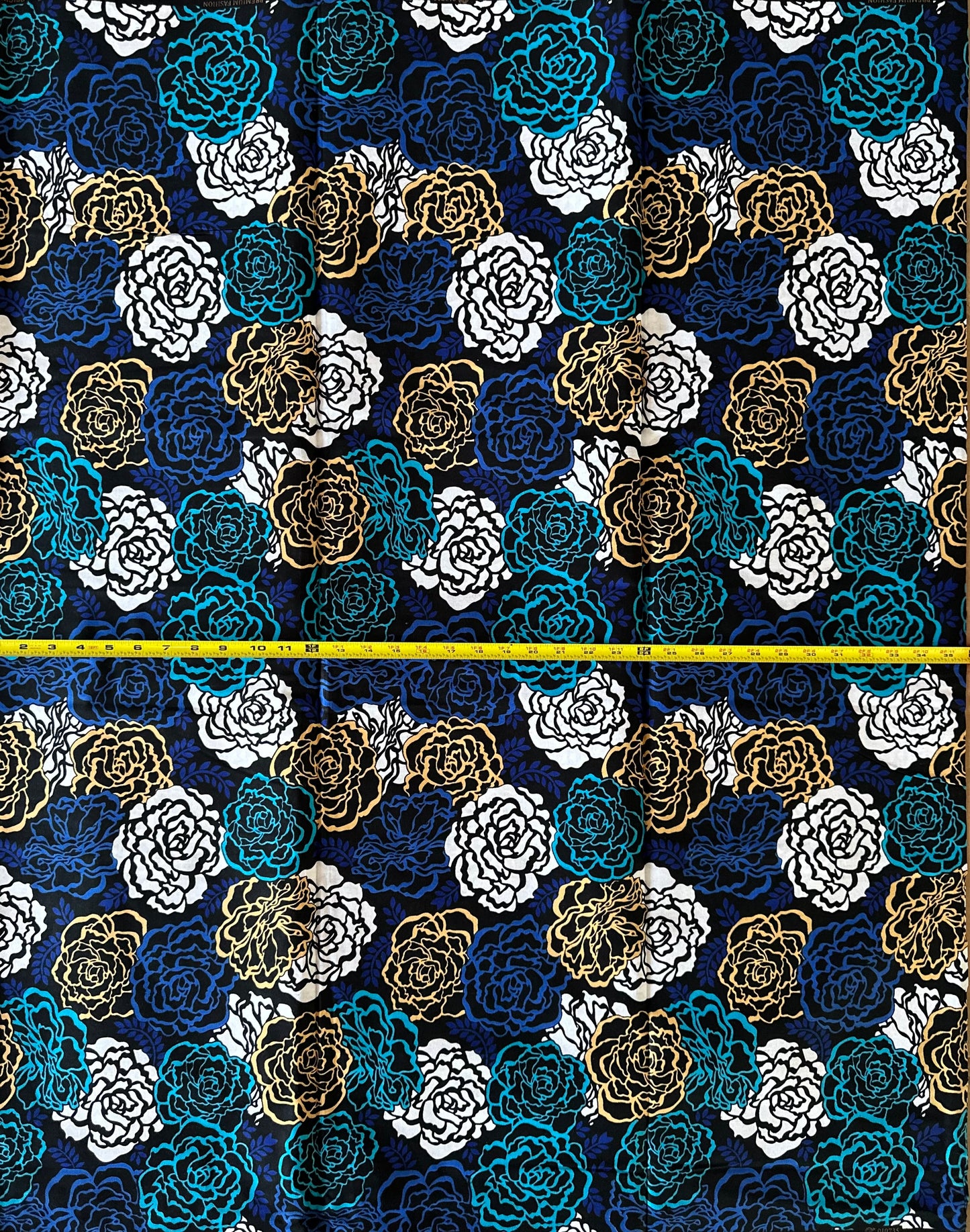 African Print Fabric, Ankara - Blue, Brown Fabric