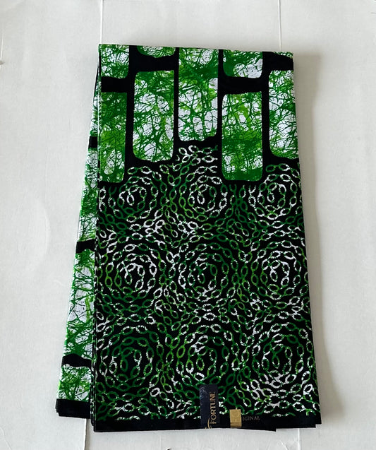 African Print Fabric, Ankara - Green Fabric