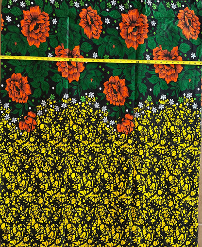 African Print Fabric, Ankara - Yellow Fabric
