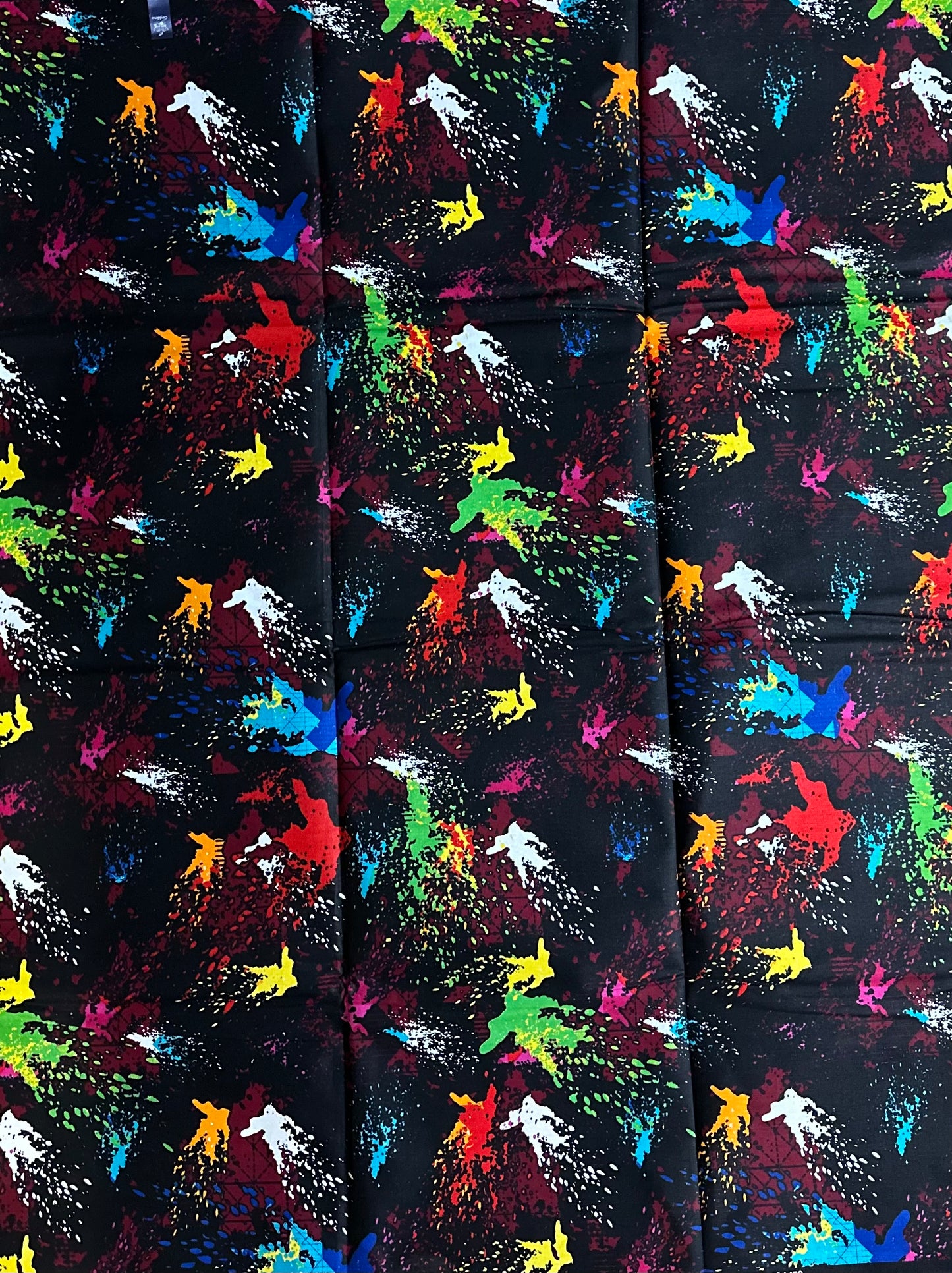 African Print Fabric, Ankara - Black Fabric