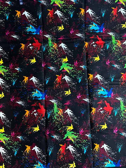 African Print Fabric, Ankara - Black Fabric