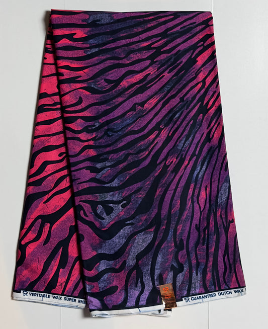 African Print Fabric, Ankara - Pink, Purple Fabric