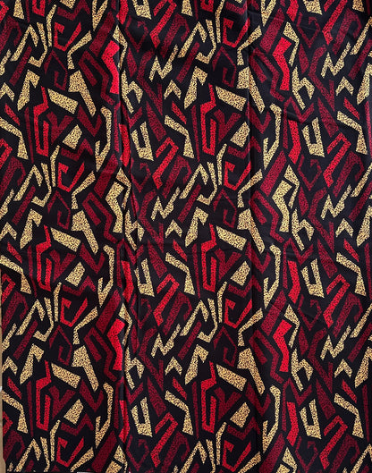 African Print Fabric, Ankara - Red, Brown Fabric