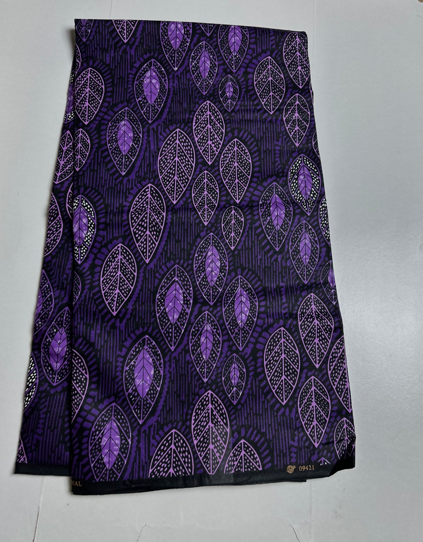 African Print Fabric, Ankara - Purple Fabric
