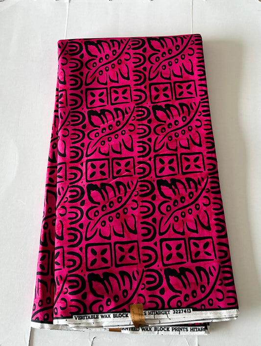 African Print Fabric, Ankara - Pink Fabric