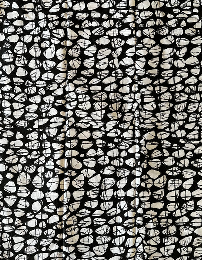 African Print Fabric, Ankara - Black, White, Monochrome Fabric