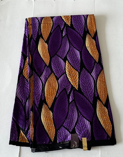 African Print Fabric, Ankara - Purple Fabric