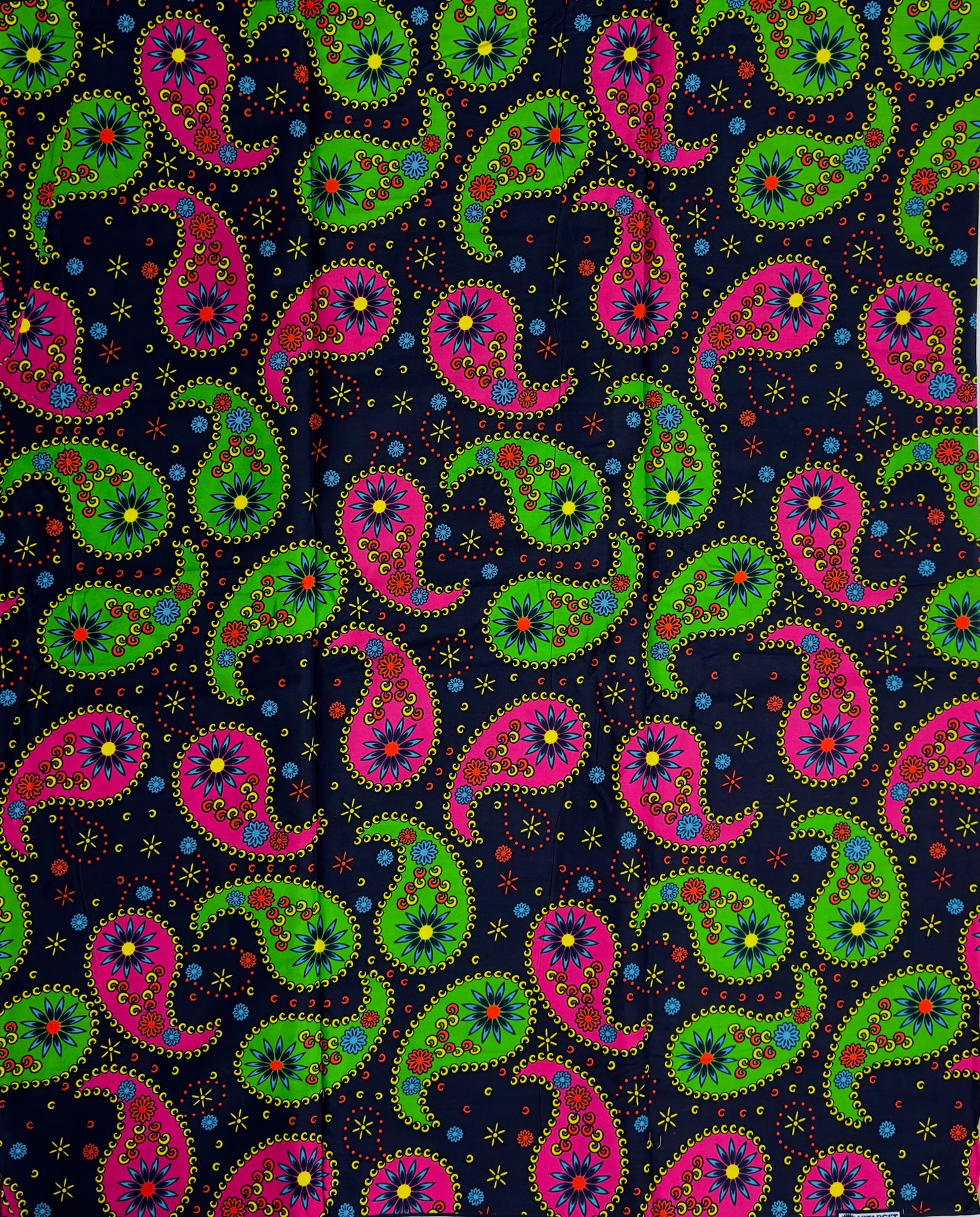 African Print Fabric, Ankara - Pink, Green Fabric