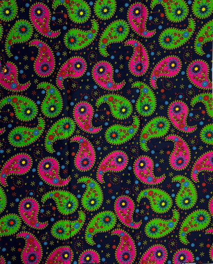 African Print Fabric, Ankara - Pink, Green Fabric
