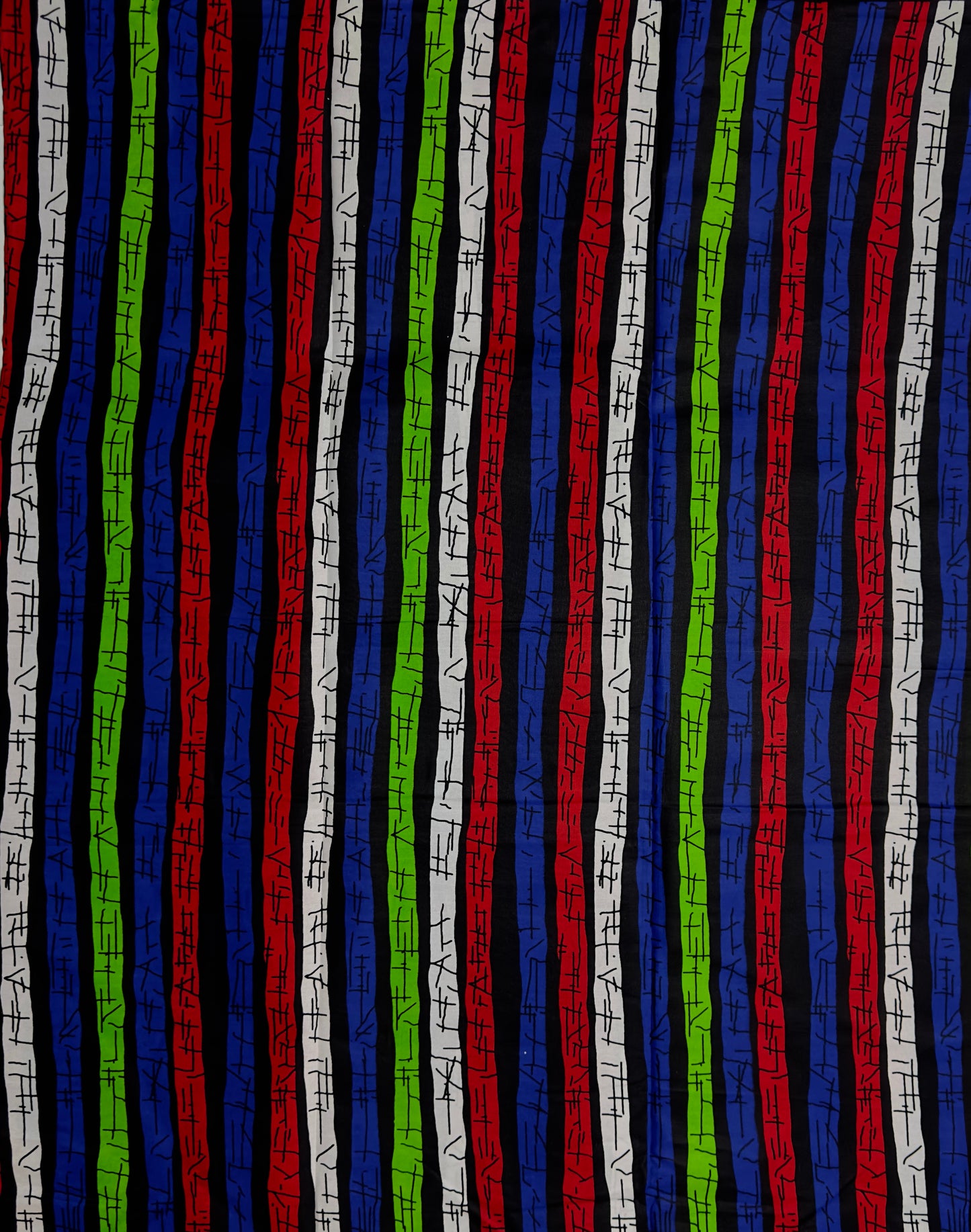 African Print Fabric, Ankara -Red, Green, Blue Fabric