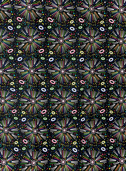 African Print Fabric, Ankara - Blue, Yellow, Pink Fabric