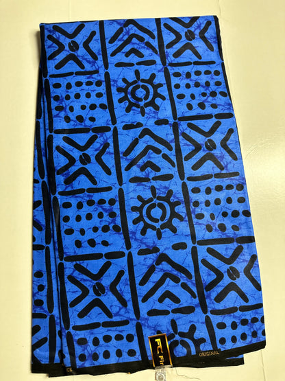 African Print Fabric, Ankara -Blue Fabric