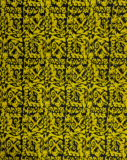 African Print Fabric, Ankara - Yellow Fabric
