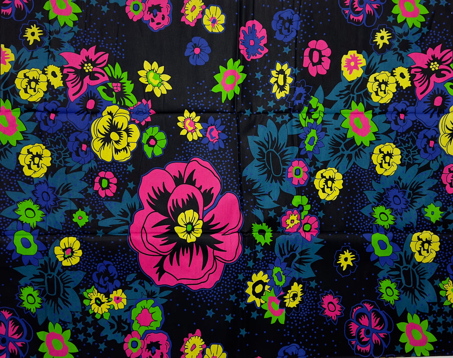 African Print Fabric, Ankara - Pink, Blue, Yellow, Green Fabric