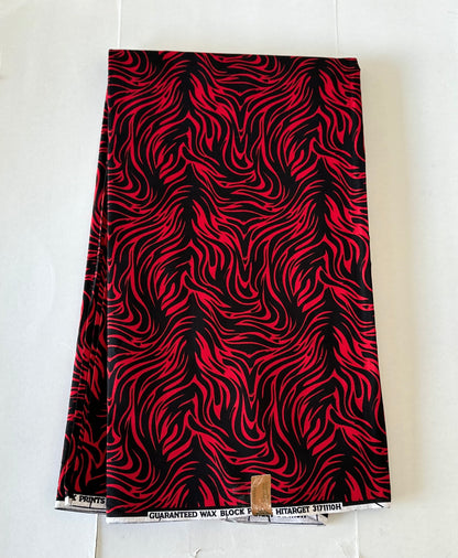 African Print Fabric, Ankara - Red Fabric