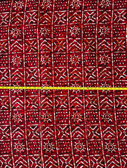 African Print Fabric, Ankara -Red Fabric