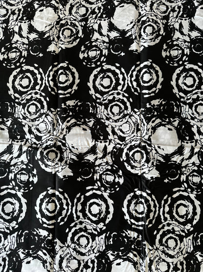 African Print Fabric, Ankara - Black, White, Monochrome Fabric