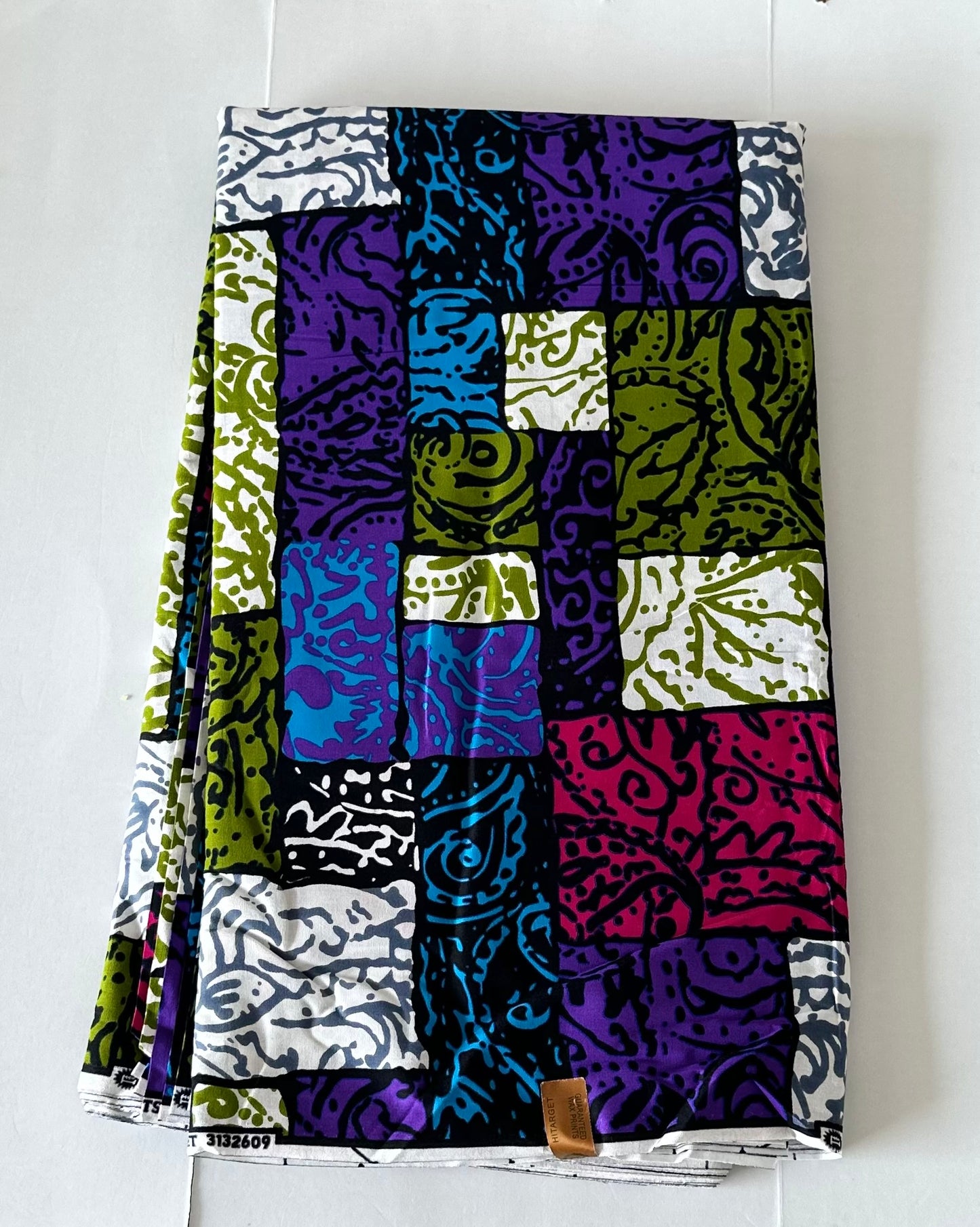 African Print Fabric, Ankara - Purple, Pink, Green, Blue Fabric