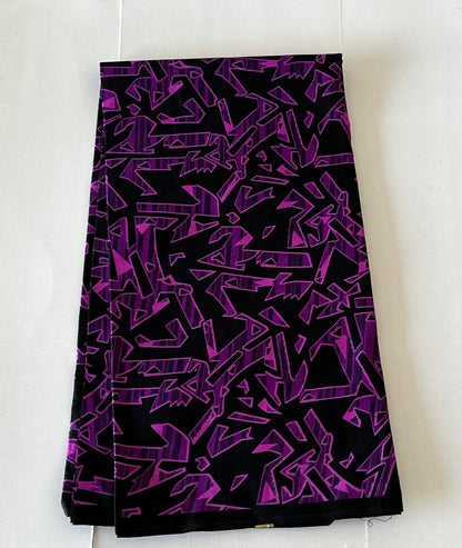 African Print Fabric, Ankara - Purple Fabric