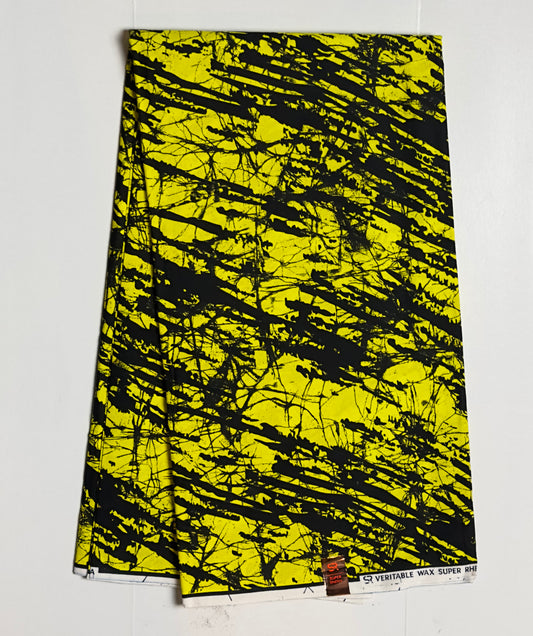 African Print Fabric, Ankara - Yellow Fabric