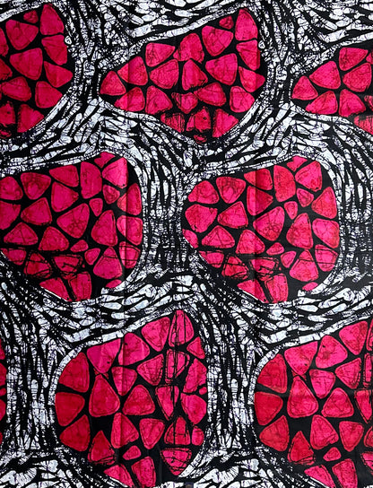 African Print Fabric, Ankara - Pink Fabric