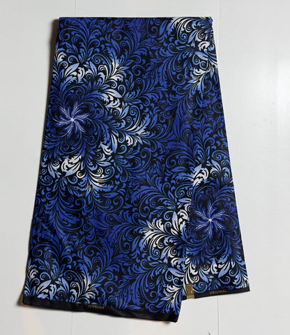 African Print Fabric, Ankara - Blue Fabric